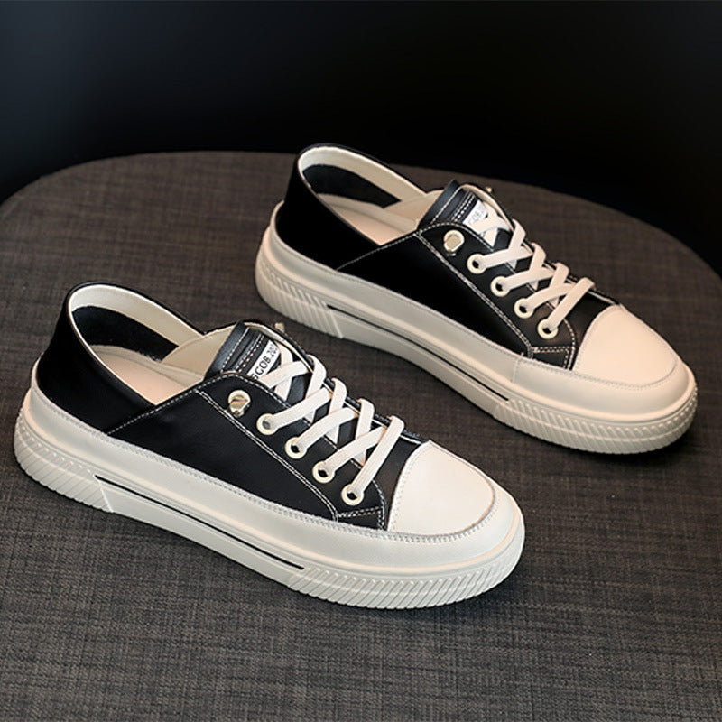 2024 New Women's Genuine Leather White Sneakers