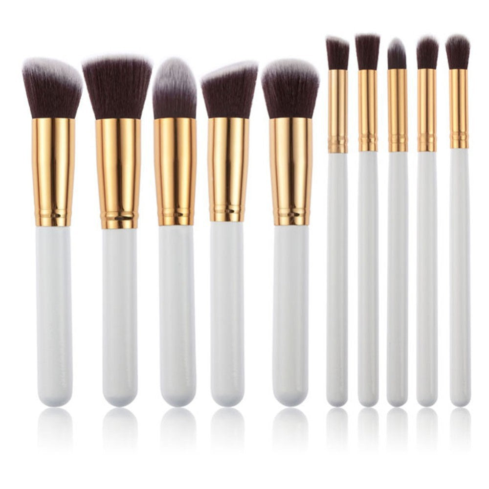 10-Piece Black Silver & Black Gold Makeup Brush Set