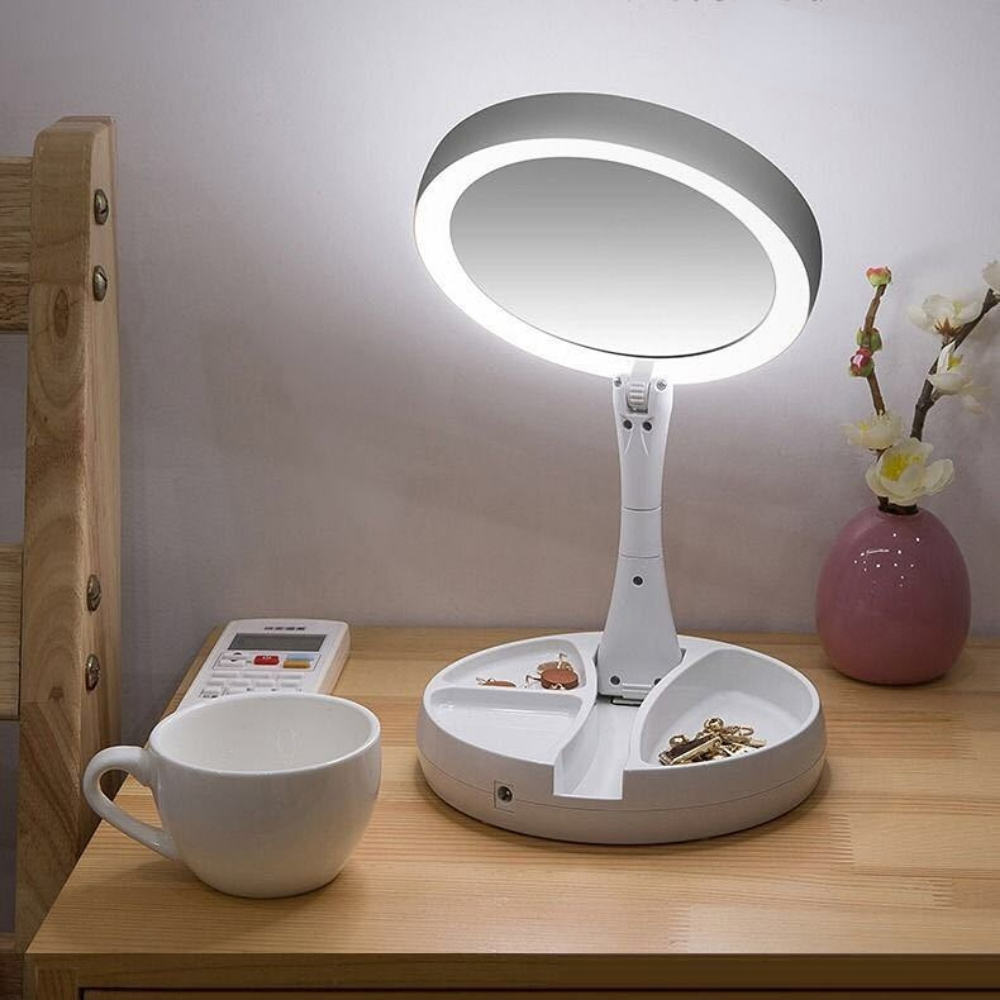 Compact LED Illuminated Vanity Mirror