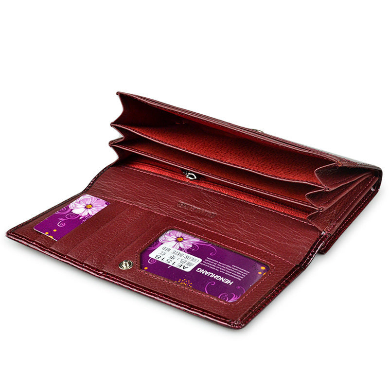 Fashionable Women's Genuine Leather Clutch Wallet