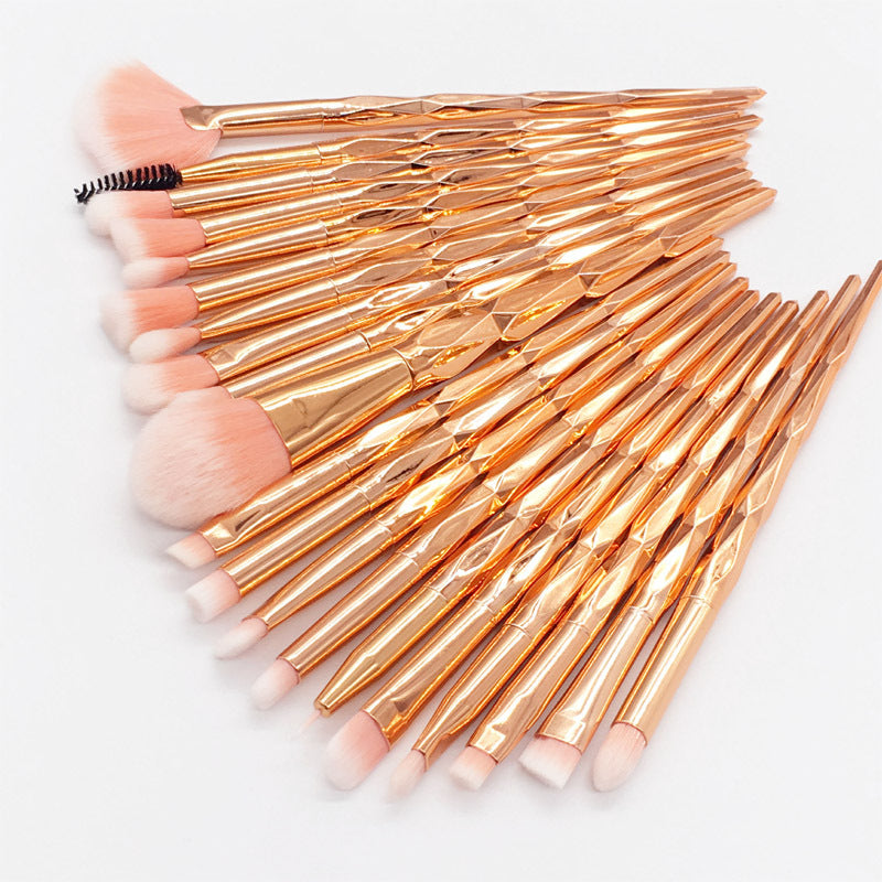 Elegant Diamond 20-Piece Makeup Brush Collection