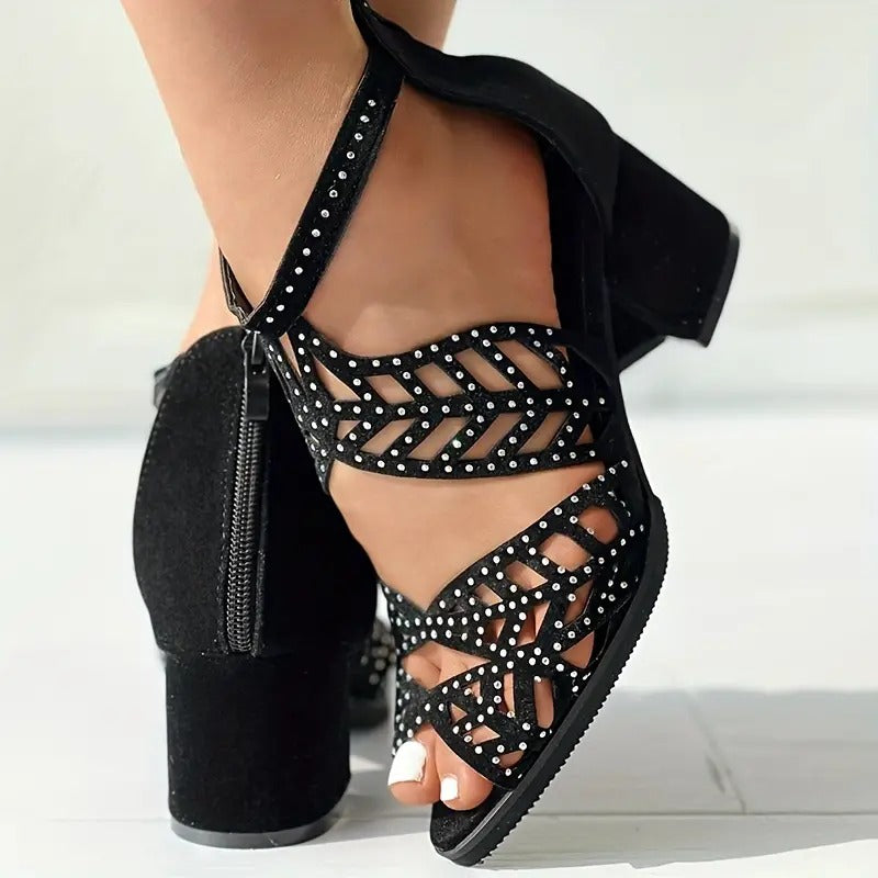 Elegant Fish Mouth Heeled Sandals