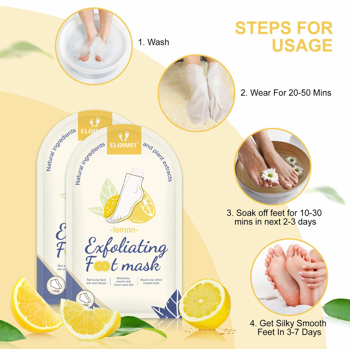 ELAIMEI Luxurious Exfoliating Foot Mask