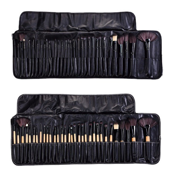 Elegant 32-Piece Synthetic Makeup Brush Ensemble