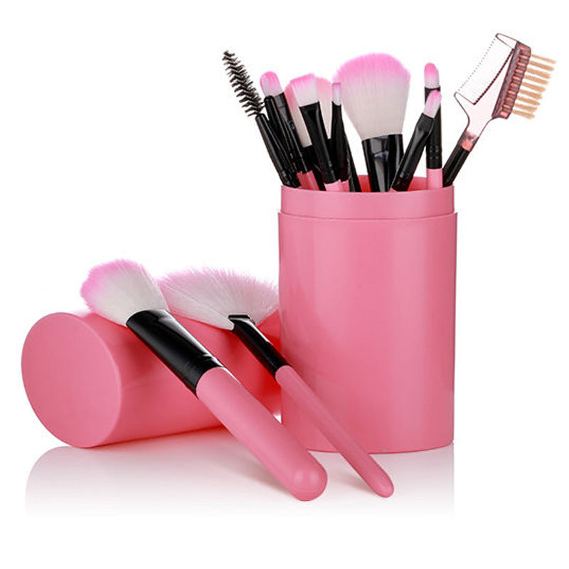 Elegant 12-Piece Cosmetic Brush Ensemble