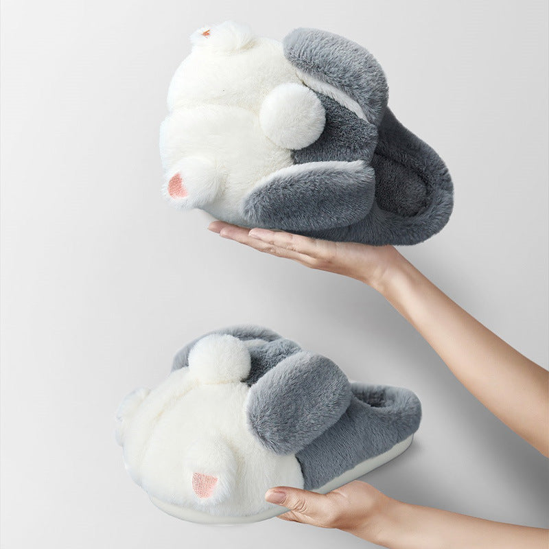 Cute Women's Cotton Slippers with Wrapped Heels for Winter