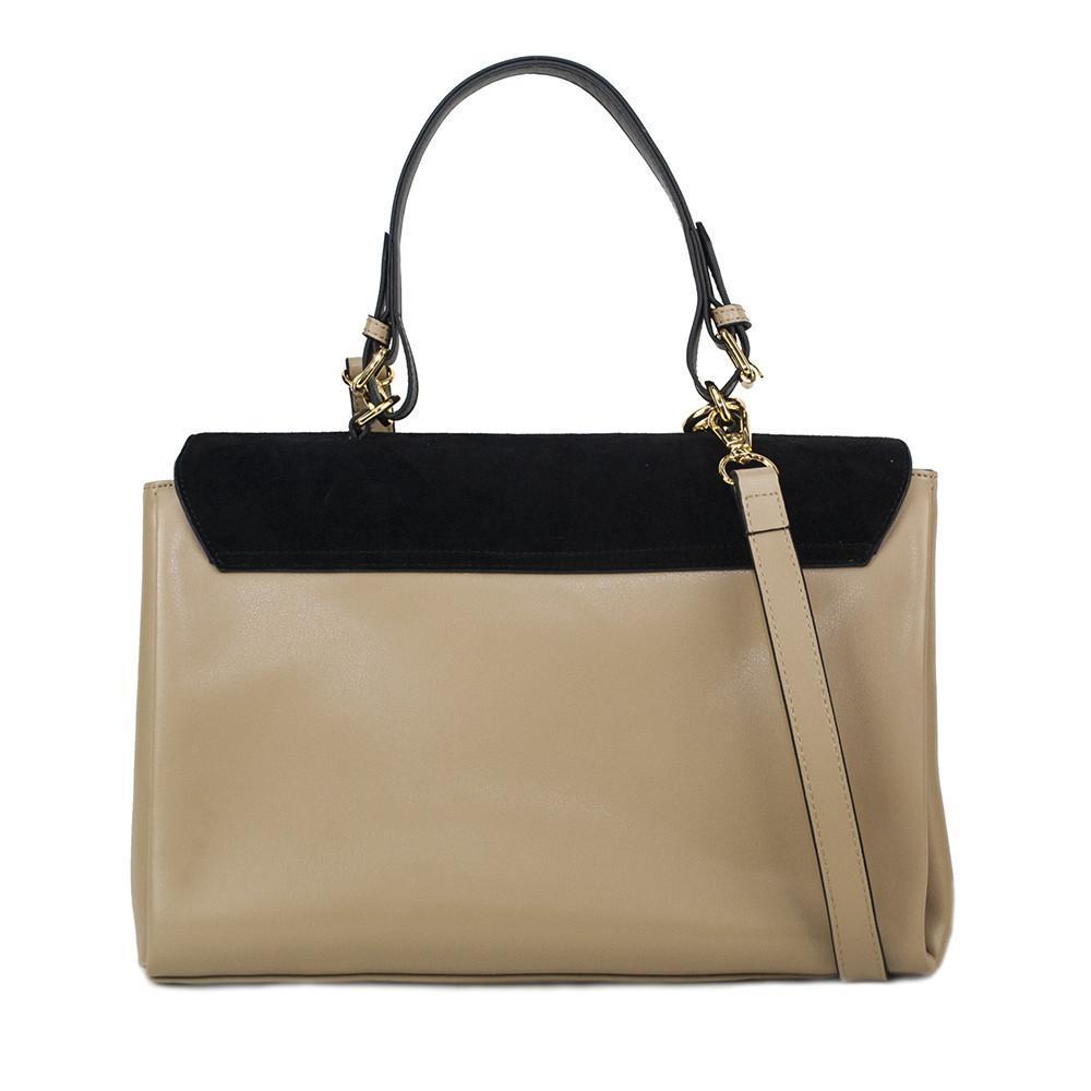 Simonetta Dual-Tone Leather Handbag