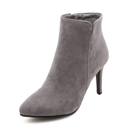 Elegant Suede High Heel Ankle Boots