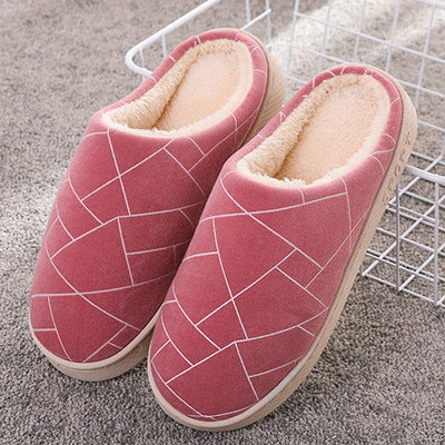 Geometric Plush Winter Slippers