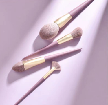 Elegant 9-Piece Purple Makeup Brush Ensemble