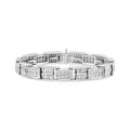 14K White Gold 10 5/8 Cttw Diamond Panel Link Bracelet  - 7" Inches