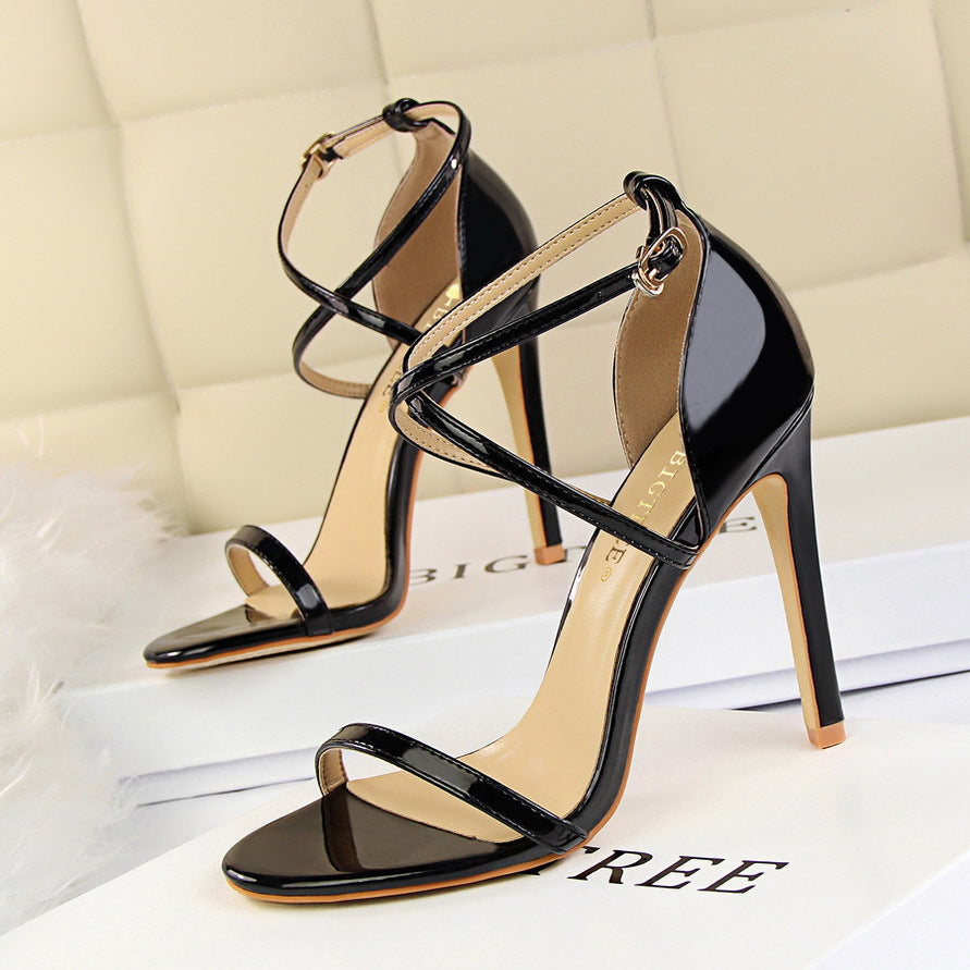 Elegant Patent Strap Heels