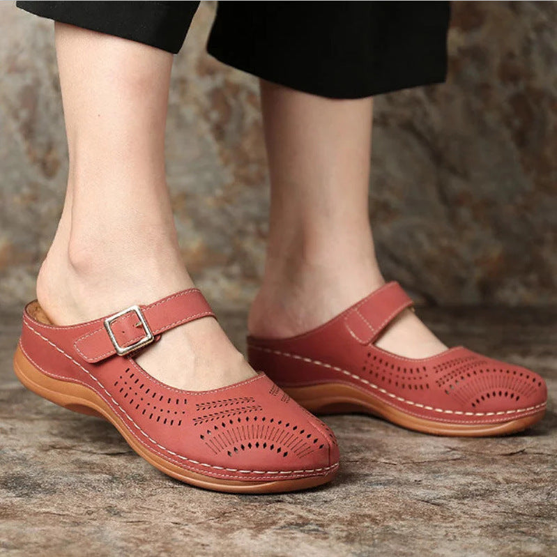 Elegant Closed-Toe Wedge Sandals