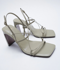 Elegant Leather Block-Heel Sandals
