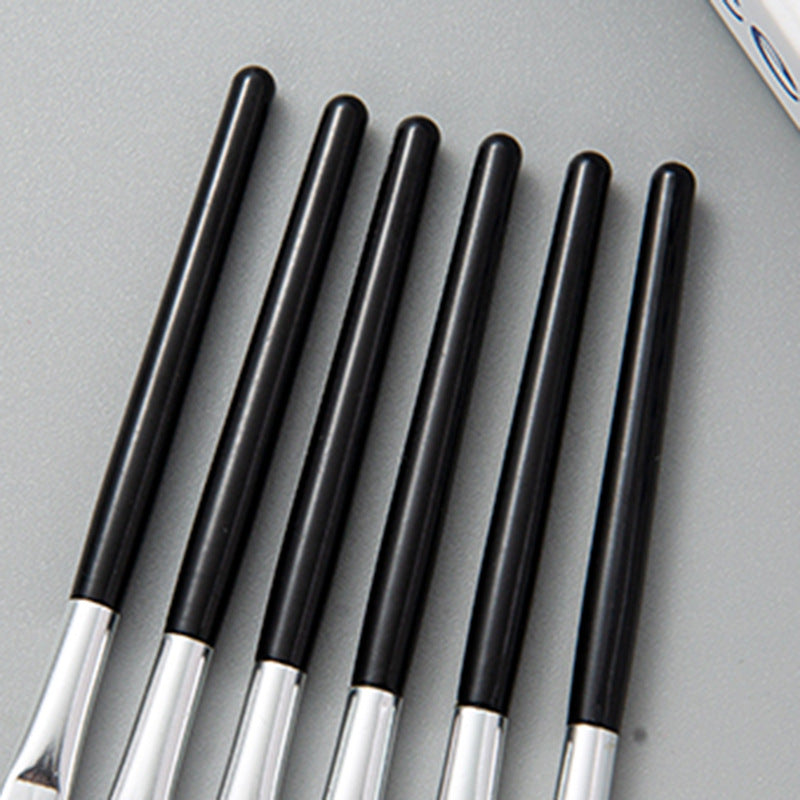 Mini Eyebrow Brush and Eyeliner Brush with Black Handle