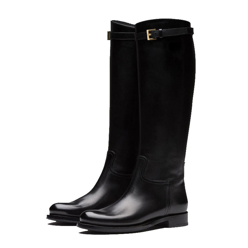 Embossed Vintage Flat Boots