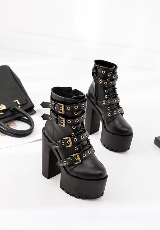 Elegant Studded High Heel Boots