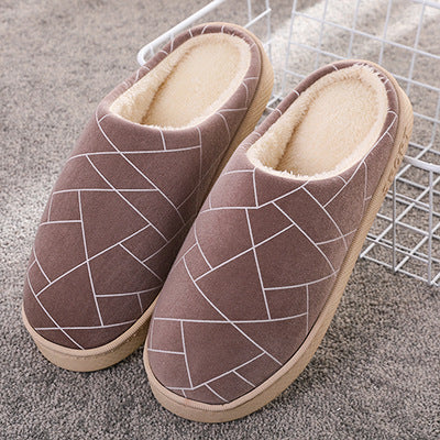 Geometric Plush Winter Slippers
