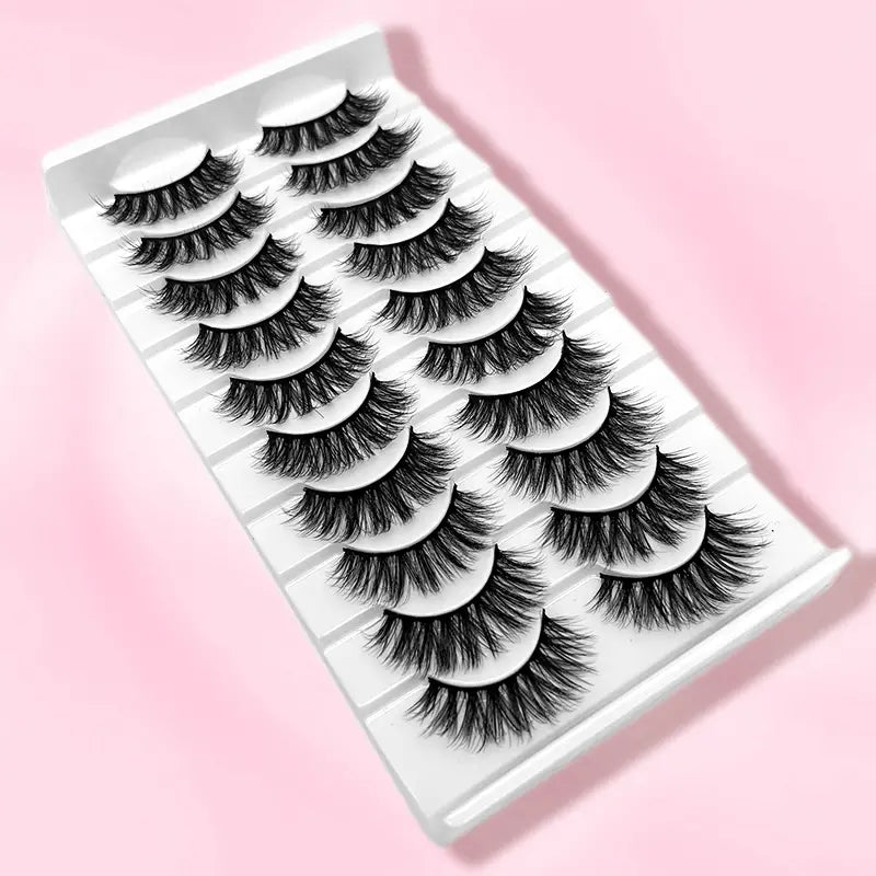 Elegant Faux Mink 3D Lashes - 10 Pack