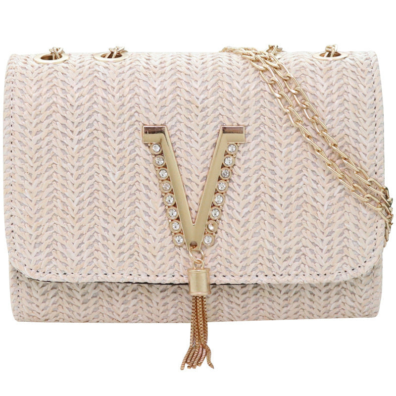 Fresh Rural Style Woven Chain Small Square Bag