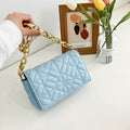 Women's PU Leather Rectangular Diamond Jacquard Bag