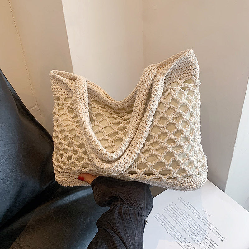 2024 New Chinese Style Woven Beach Tote Bag