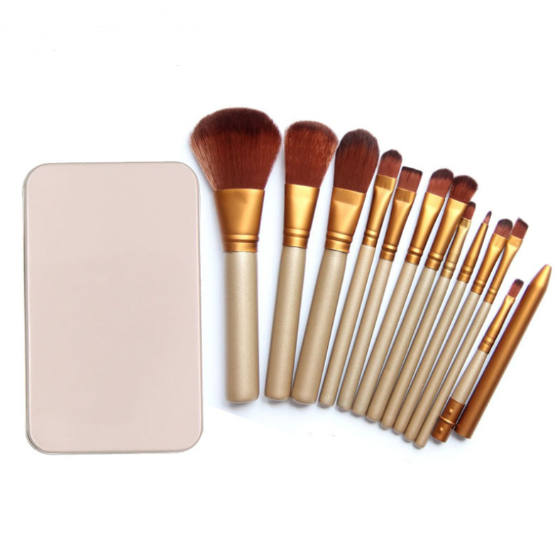 Golden Elegance 12-Piece Makeup Brush Set