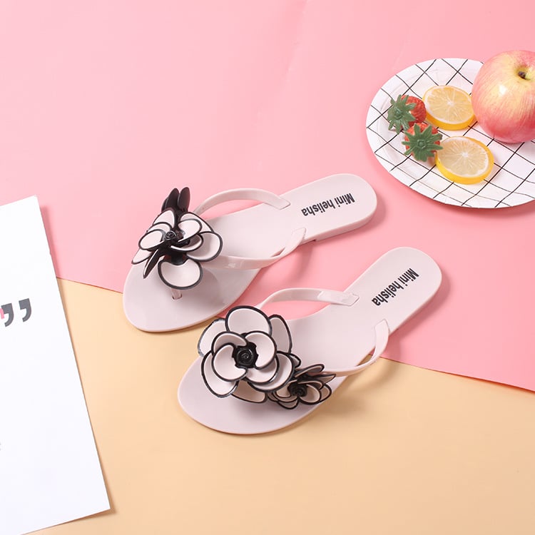 Elegant Floral Beach Sandals