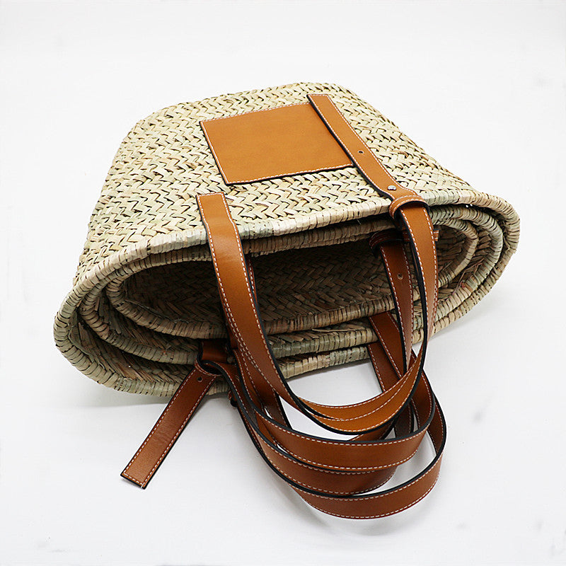 Sengjie Woven Water Grass Shoulder Tote Bag