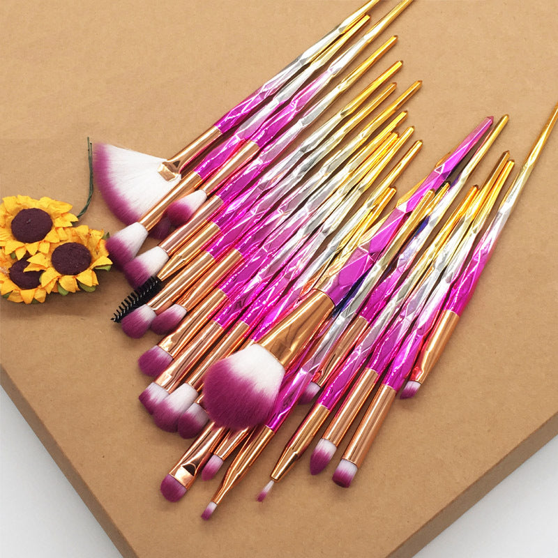 Elegant Diamond 20-Piece Makeup Brush Collection