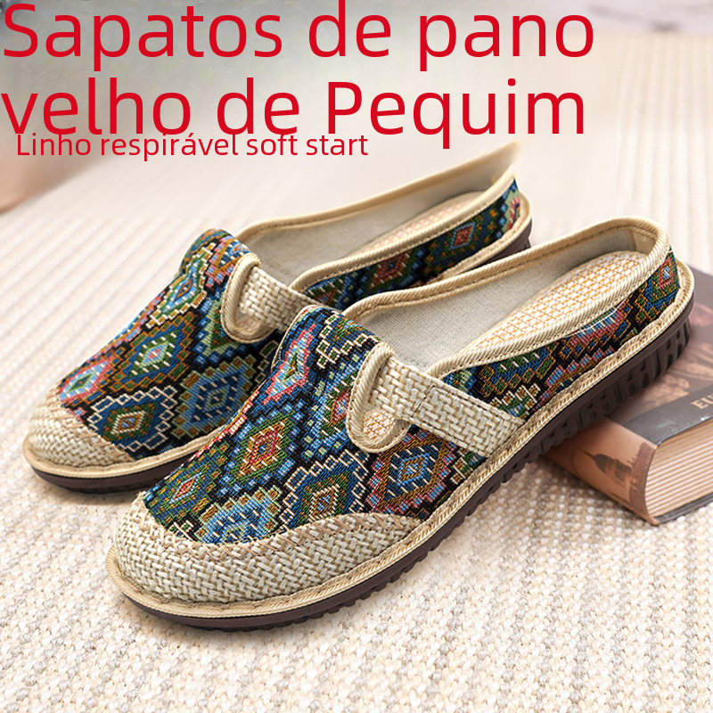 Beijing Embroidered Comfort Slides
