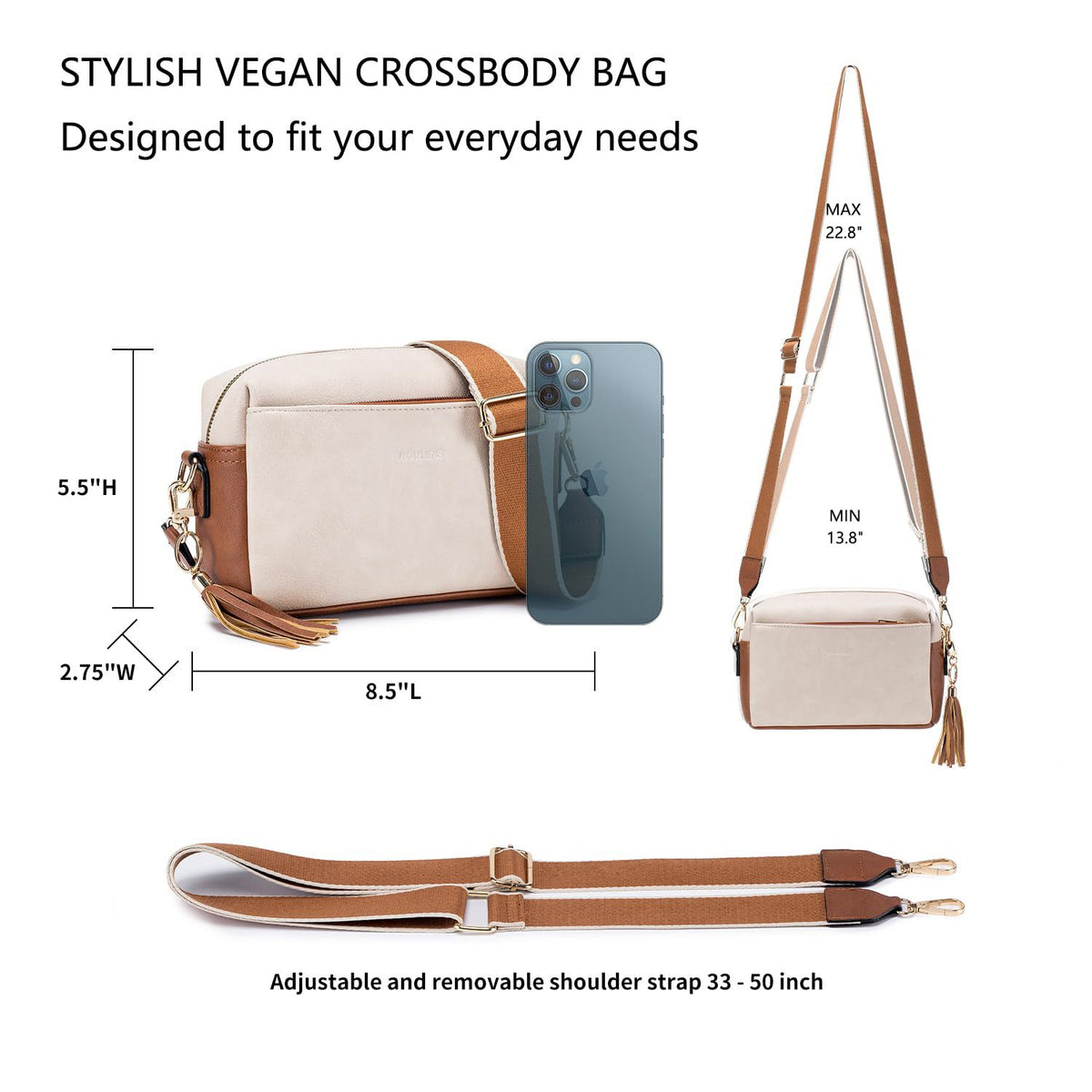 Elegant Multitask Leather Crossbody