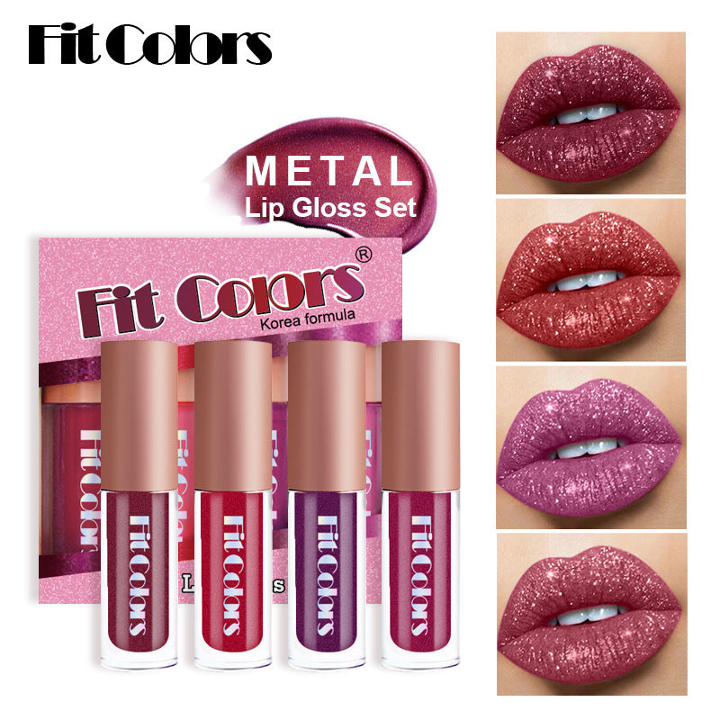 Cross-Border Makeup Set of 4 Velvet Lip Glosses