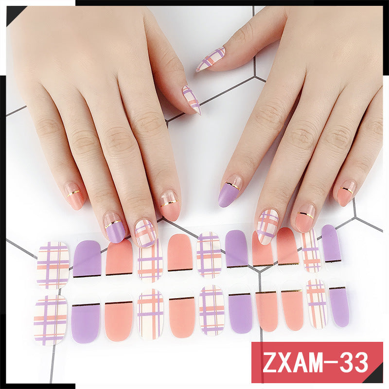 Elegant Korean Nail Art Stickers - 22 Piece Set