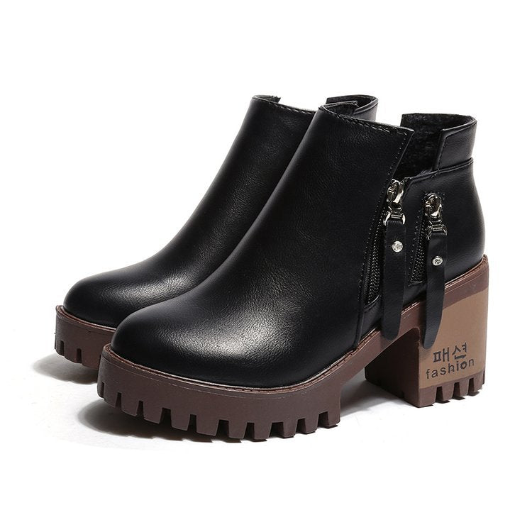 Autumn Elegance Heeled Ankle Boots