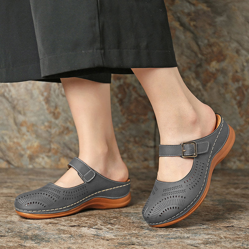 Elegant Closed-Toe Wedge Sandals