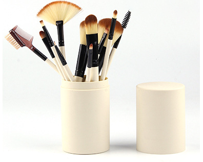 Elegant 12-Piece Cosmetic Brush Ensemble